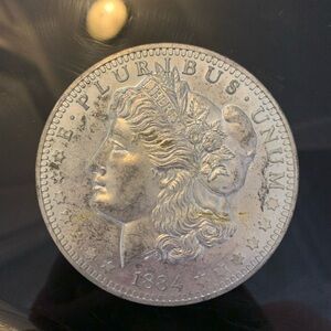 Vintage Oversized 1884 Morgan Dollar Souvenir; 3” diameter